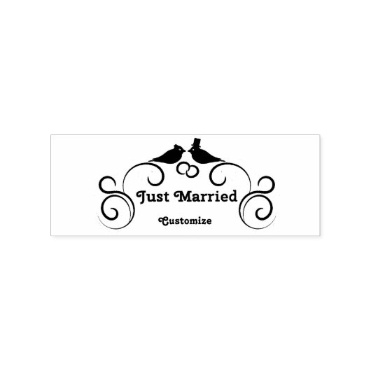 Just Married Newlyweds Thunder_Cove Gummistempel (Prägung)