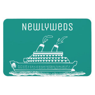 Just Married Newlyweds Wedding Cruise Cabin Door Magnet