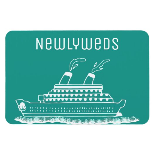 Just Married Newlyweds Wedding Cruise Cabin Door Magnet (Horizontal)