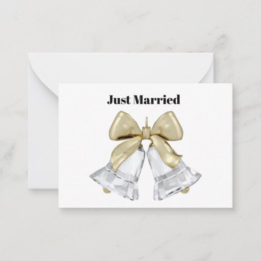 Just Married Note Card Mitteilungskarte (Vorderseite)