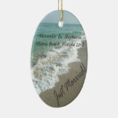 Just Married Ocean Surf Ornament (Rechts)