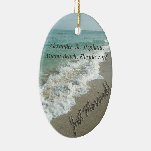 Just Married Ocean Surf Ornament (Rechts)