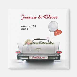 Just Married Oldtimer Car Magnet