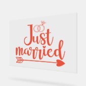 Just Married Orange Acrylschild (Winkel)