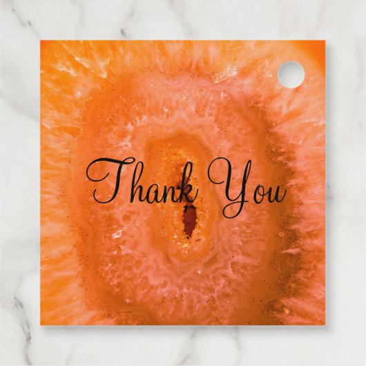 Just Married Orange Agate Geschenkanhänger (Rückseite)