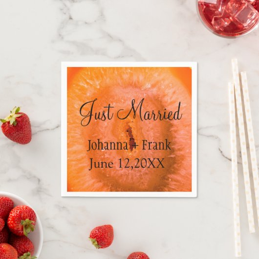 Just Married Orange Agate Serviette (Beispiel)