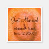 Just Married Orange Agate Serviette (Vorderseite)