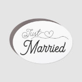Just Married Oval Car Magnet (Vorderseite)