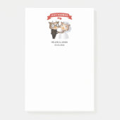 Just Married Owl Hochzeit Post-it Klebezettel (Vorderseite)