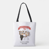 Just Married Owl Hochzeit Tasche (Rückseite)