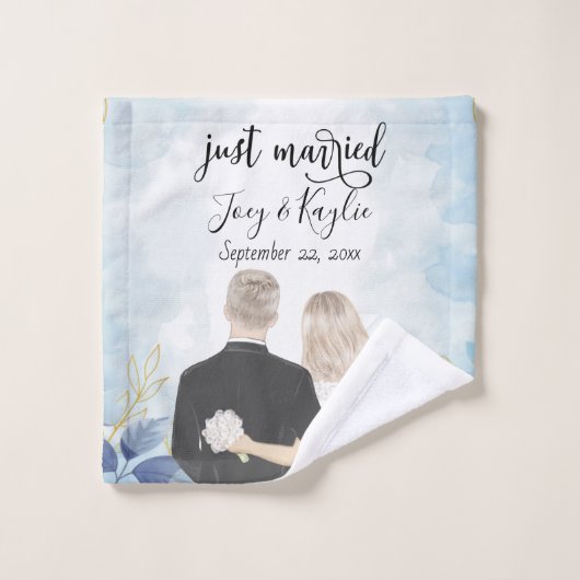 Just Married | Paare Back View Art Custom Waschlappen (Waschlappen)