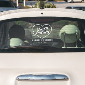 Just Married | Paare Name Wedding Elegante Script Fensteraufkleber