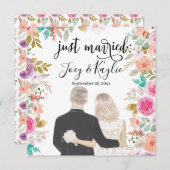 Just Married | Pärchen Zurück View Illustration (Vorne/Hinten)