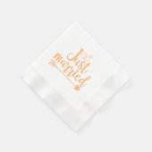 Just Married Peach Serviette (Ecke)