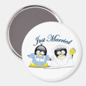 Just Married Penguins Magnet (Vorderseite/Rückseite)