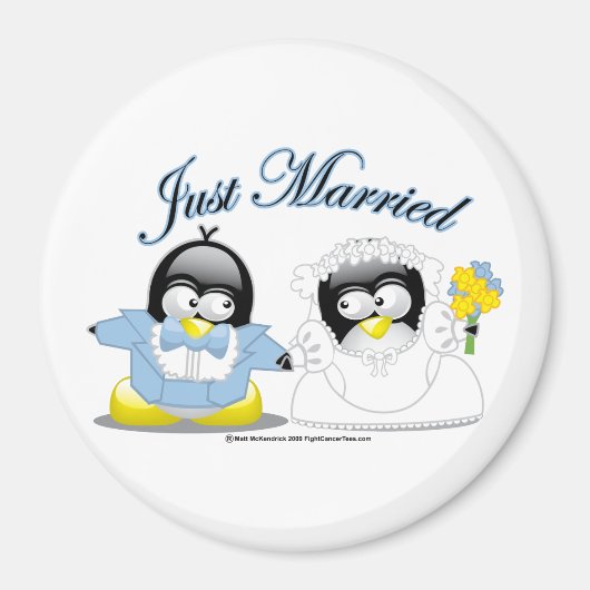 Just Married Penguins Magnet (Vorne)