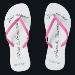 Just married personalisierbare badesandalen<br><div class="desc">Personalisierbare Flip Flops als Geschenk für das Brautpaar oder als Gastgeschenk auf eurer Hochzeit.</div>