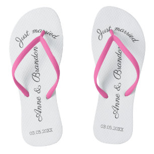 Just married personalisierbare badesandalen