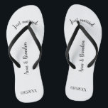 Just married personalisierbare badesandalen<br><div class="desc">Personalisierbare Flip Flops als Geschenk für das Brautpaar.</div>