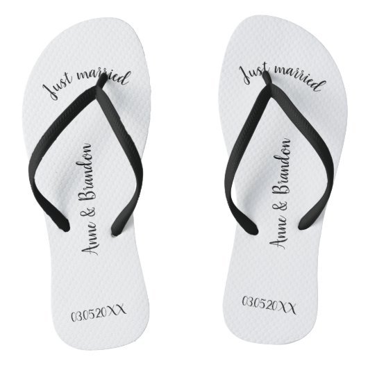 Just married personalisierbare badesandalen (Fußbett)