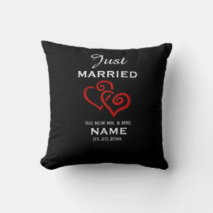 'Just Married' Personalisiertes Throw Kissen