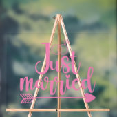 Just Married Pink Acrylschild (Neutral)