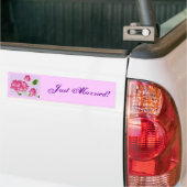 "Just Married" Pink Lavender Rose Autoaufkleber (Auf Lkw)