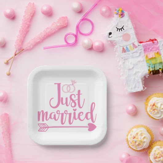 Just Married Pink Pappteller (Party)