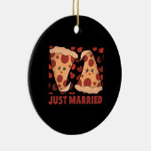 Just Married Pizza Slice Keramik Ornament (Rechts)