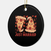 Just Married Pizza Slice Keramik Ornament (Links)