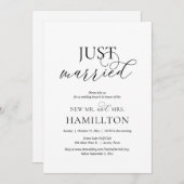 Just Married, Post Hochzeit Brunch Elopement, Mari Einladung (Vorne/Hinten)