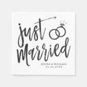 Just Married | Post-Nuptial-Party-Script Serviette (Vorderseite)