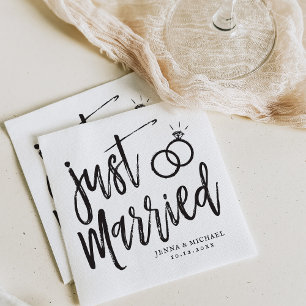 Just Married   Post-Nuptial-Party-Script Serviette