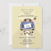 Just Married Post Wedding Brunch Einladung - schre (Vorderseite)