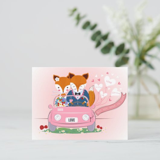 Just Married Postkarte (Stehend Vorderseite)