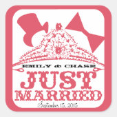 Just Married Princess Bride Tiara Wedding Sticker (Vorderseite)
