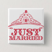 Just Married Princess Bride Tiara Weddings Button (Vorderseite)