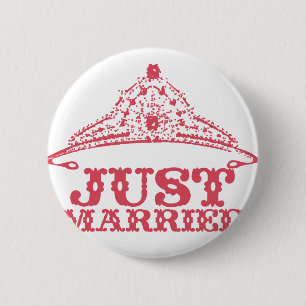 Just Married Princess Bride Tiara Weddings Button