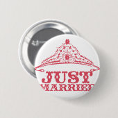 Just Married Princess Bride Tiara Weddings Button (Vorne & Hinten)