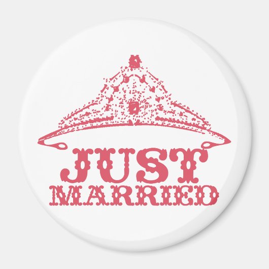 Just Married Princess Bride Tiara Weddings Magnet (Vorne)