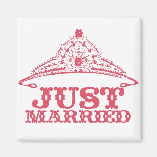 Just Married Princess Bride Tiara Weddings Magnet (Vorne)