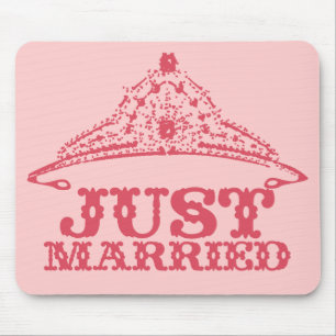 Just Married Princess Bride Tiara Weddings Mousepad