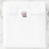 Just Married Quadratischer Aufkleber (Tasche)