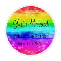 Just Married Rainbow Colors