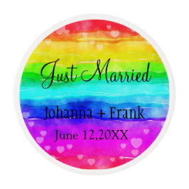 Just Married Rainbow Colors