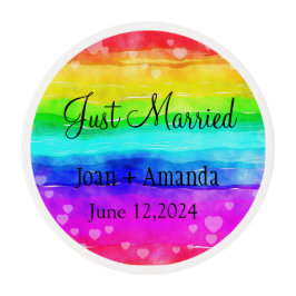 Just Married Rainbow Colors