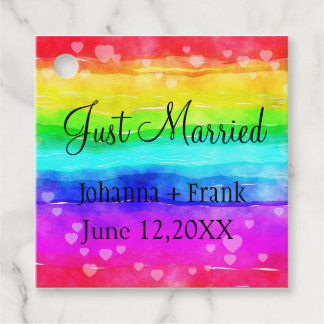 Just Married Rainbow Colors Geschenkanhänger