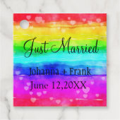 Just Married Rainbow Colors Geschenkanhänger (Vorderseite)