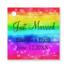 Just Married Rainbow Colors
