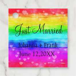 Just Married Rainbow Colors Geschenkanhänger